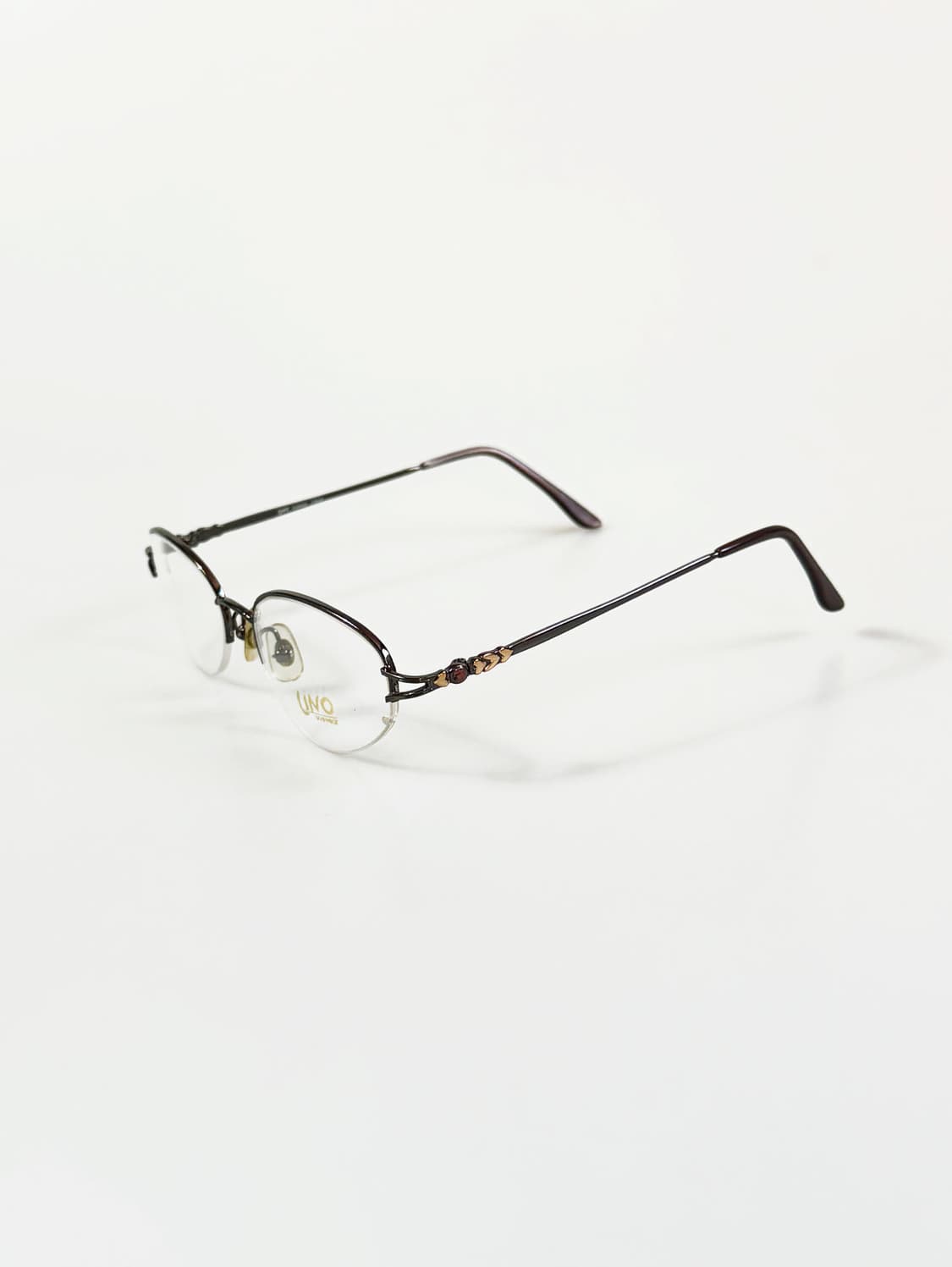 UNO EYEWEAR 반무테 오벌 메탈 프레임 빈티지 안경 상품이미지3