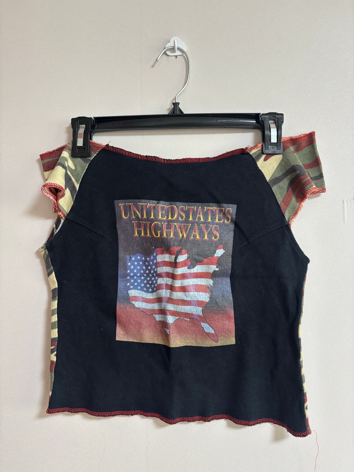 빈티지) y2k 그런지 카모 쓰리웨이 반팔티셔츠  상품이미지1