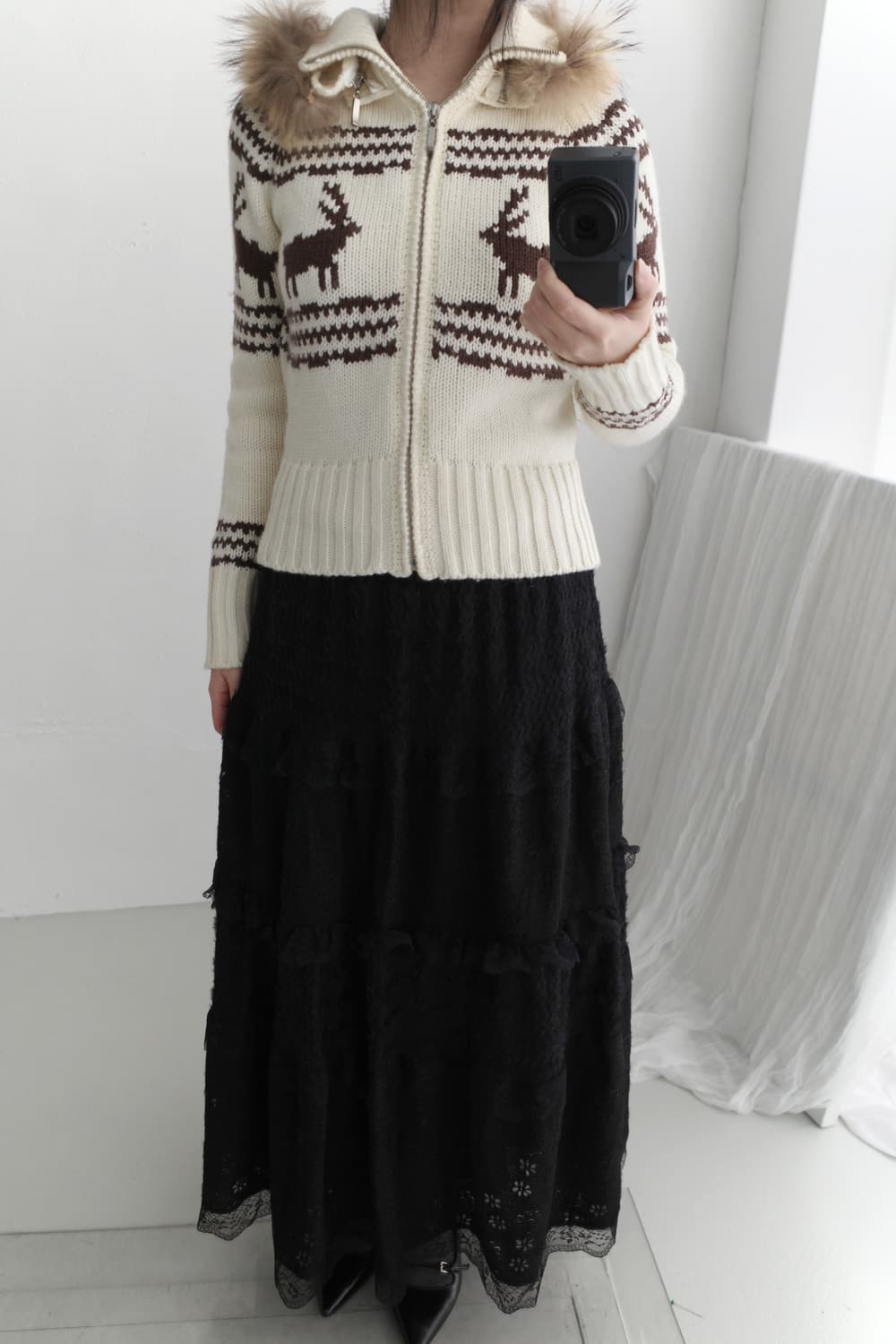 nordic fur hood zip-up 상품이미지5