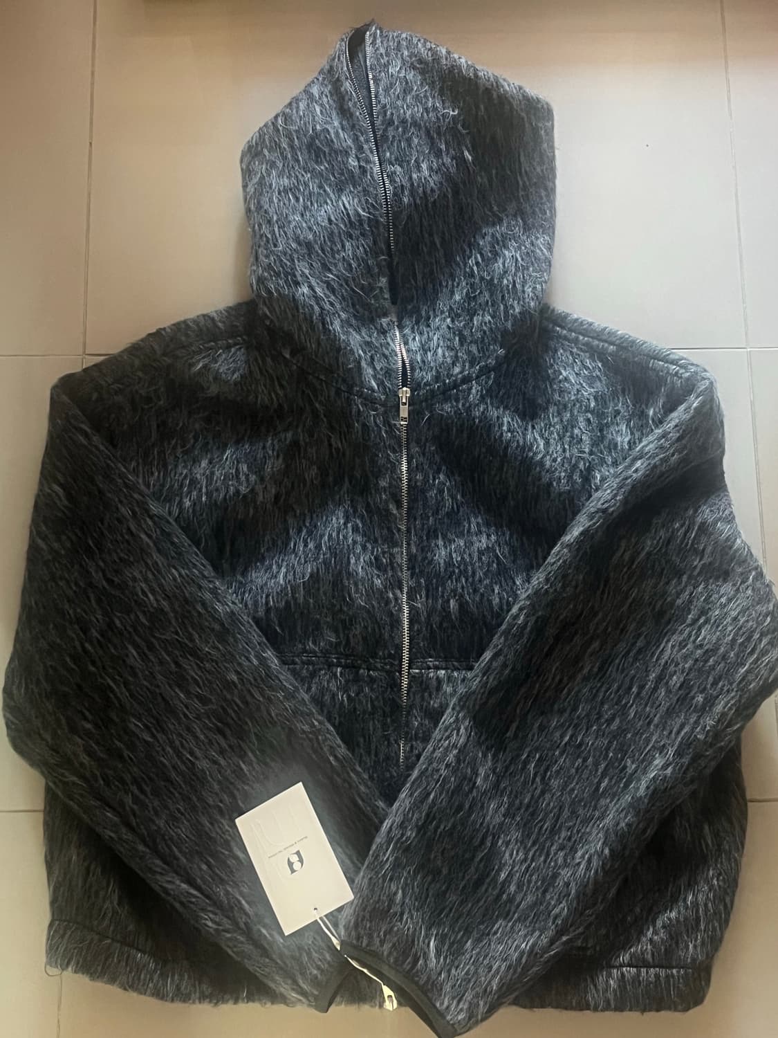 (L) 르아브 헤일리 크롭 울 후드집업 차콜 상품이미지2