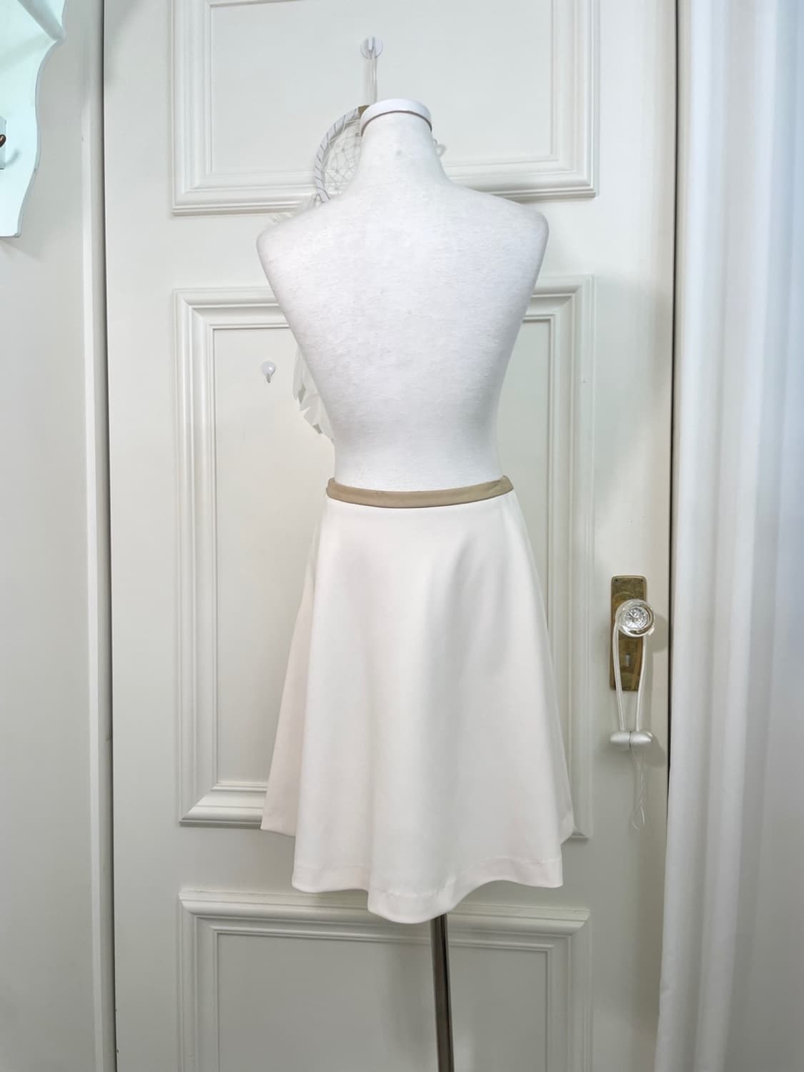 ivory waist leather point midi basic ski 상품이미지3