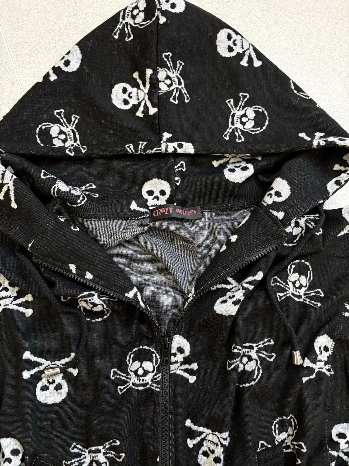 스컬 오버핏 후드집업 상품이미지2