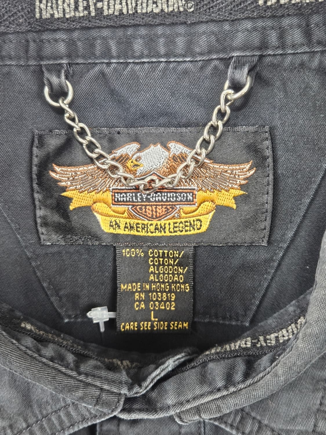 할리 데이비슨 플레임 이글 바이커 셔츠 ( L ) / 11592 상품이미지9