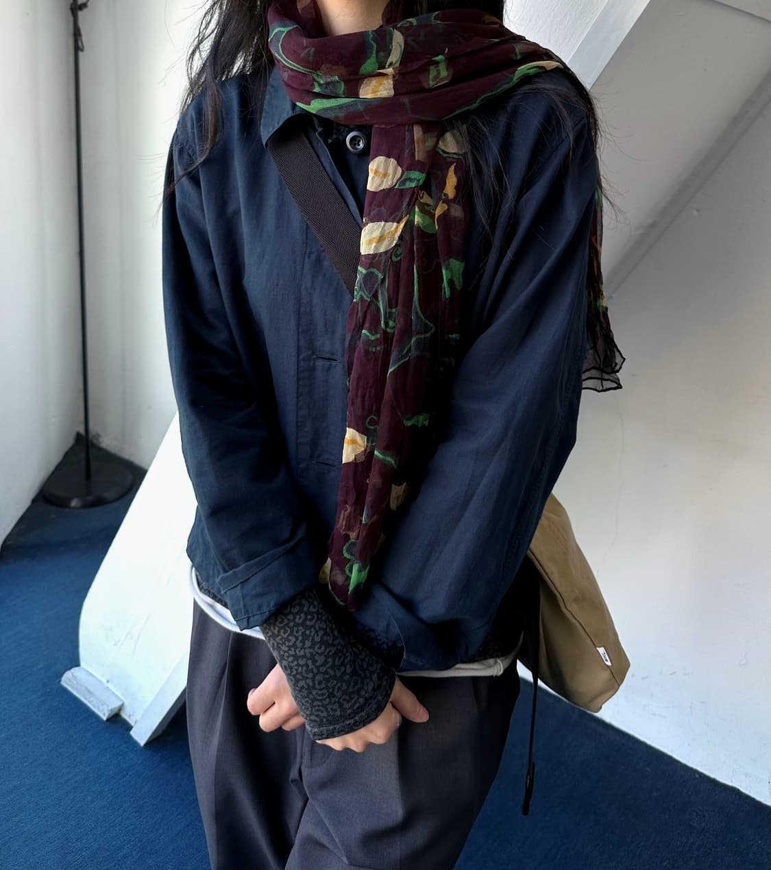 'Silk 100%' sheer fabric design stole 상품이미지7