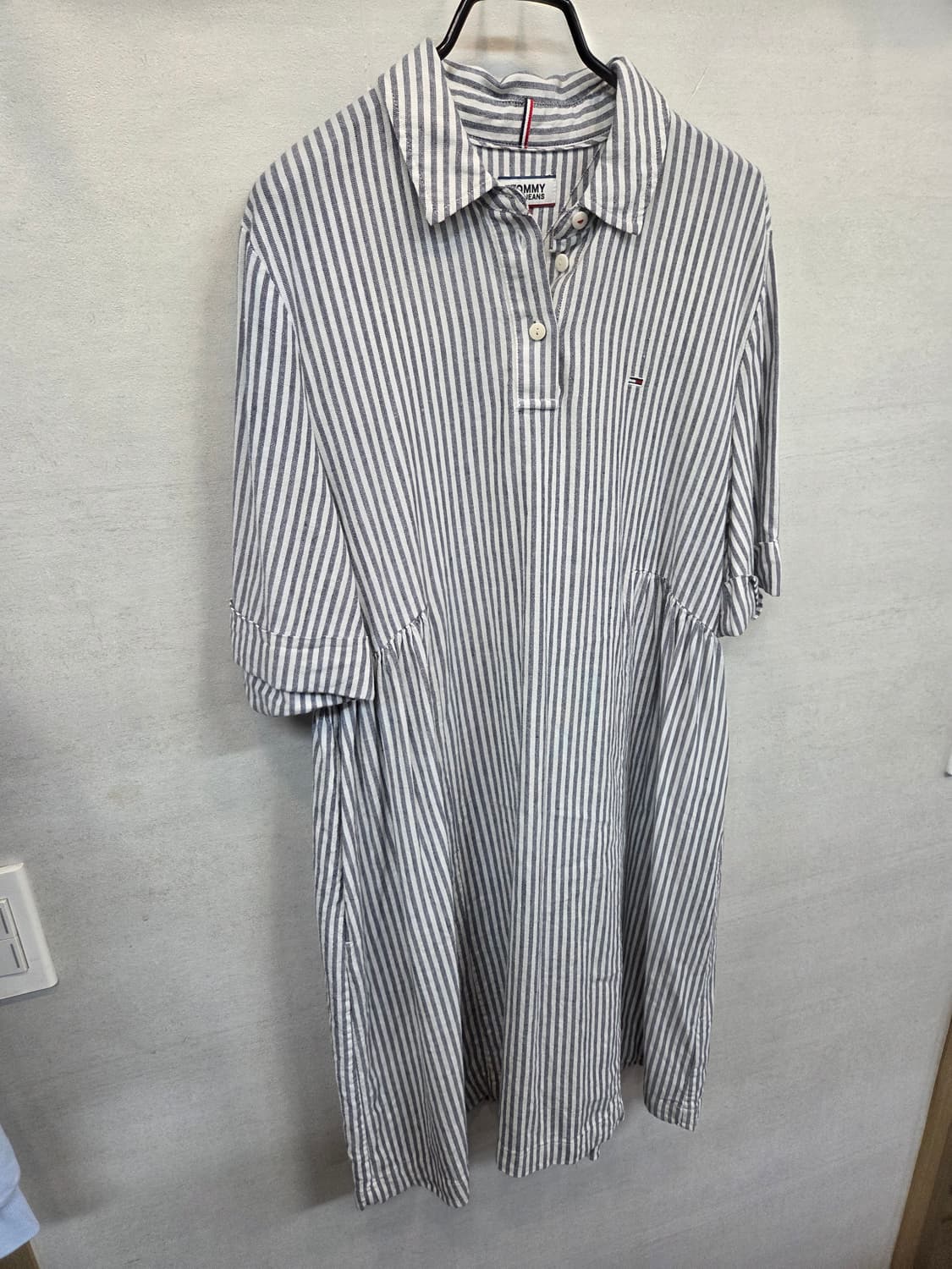 티미진스 스트라이프 린넨 카라 원피스 m 상품이미지5