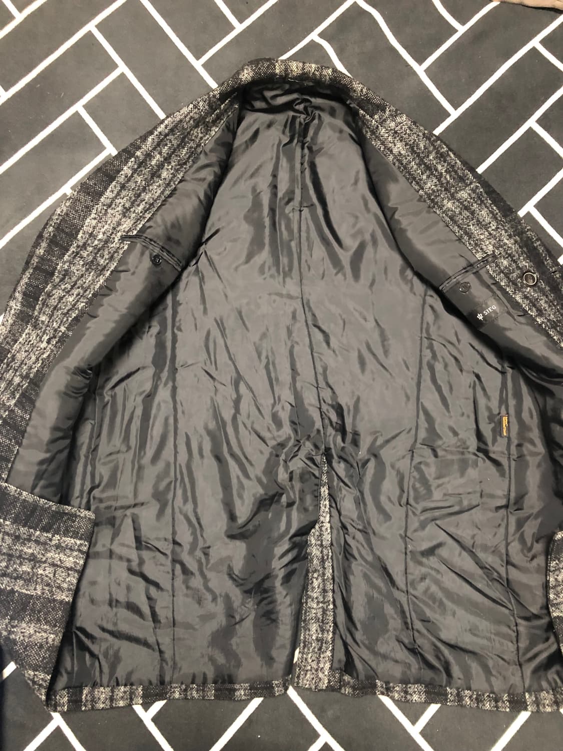 BLACK시크 더블버튼 체크코트/몽클레어 스톤 발망 프라다 구찌 톰포드  상품이미지4