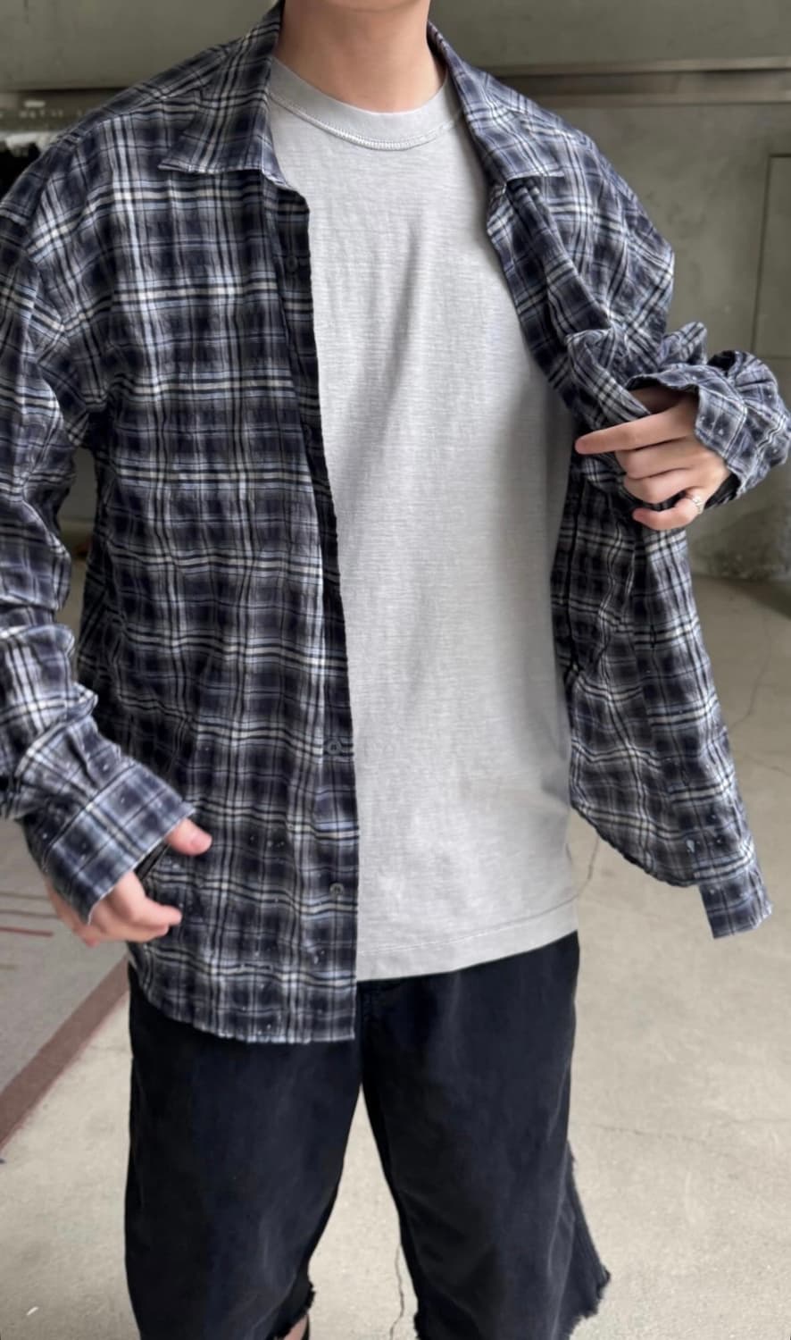 [3] 폴리테루 리버스드 1/2 티 라이트 그레이 상품이미지5