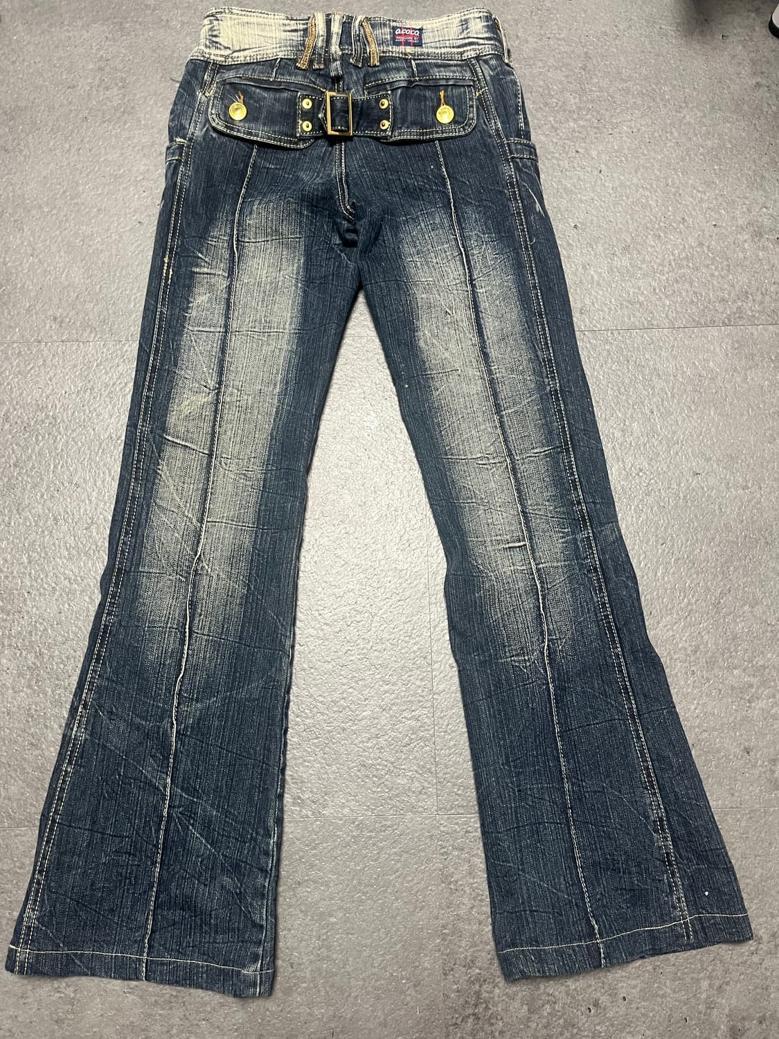 Y2k 버클포인트 로우라이즈 부츠컷 데님 팬츠 상품이미지2