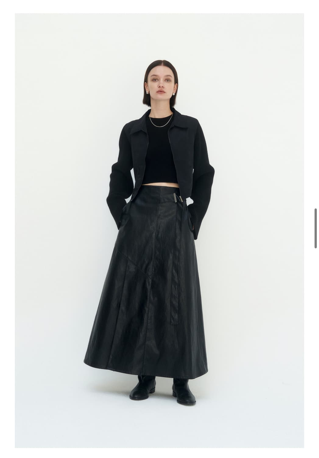 트리밍 니트 슬리브 크롭 자켓 상품이미지1