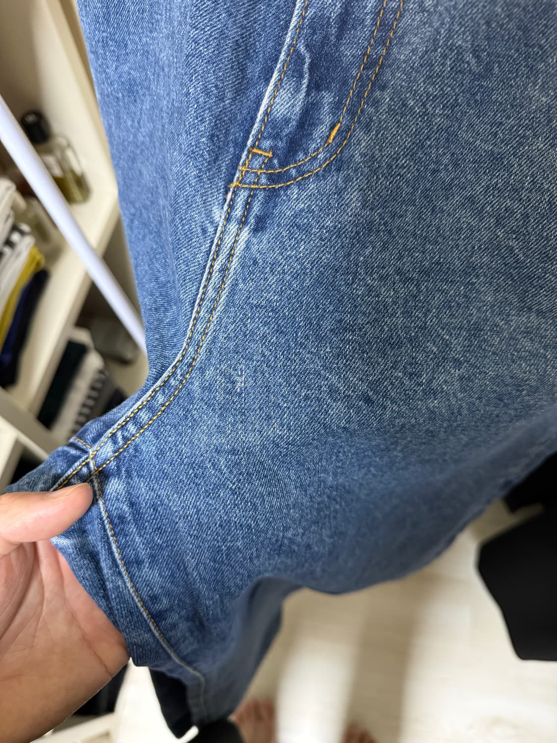 amomento-recycled cotton denim mid blue 상품이미지6