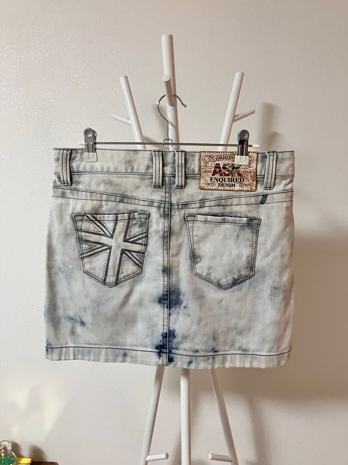 Ask 에스크 애스크 유니언잭 데님 미니스커트 y2k 오네갸루 그런지 상품이미지1