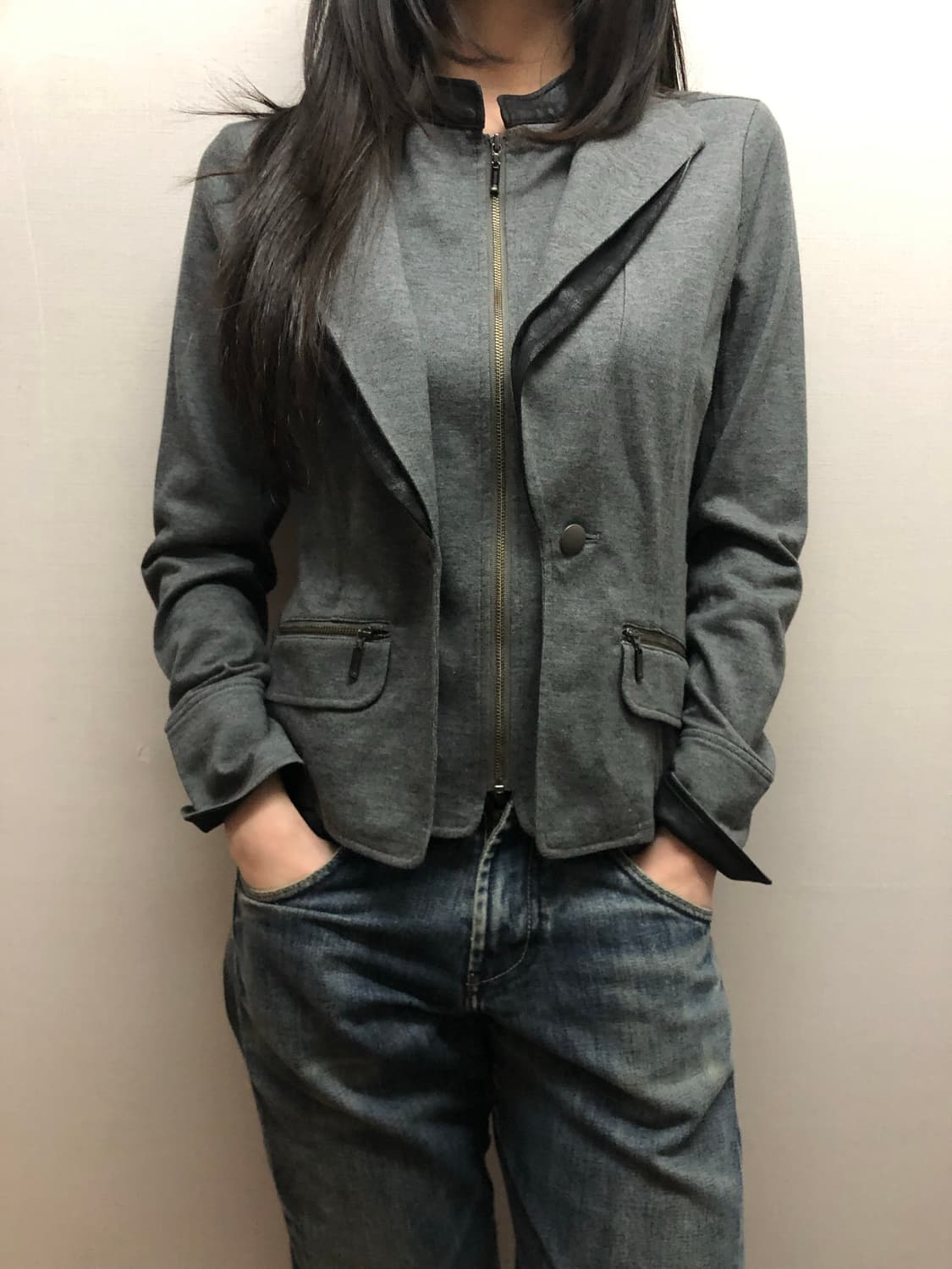 빈티지 그레이 펑크 자켓 상품이미지1