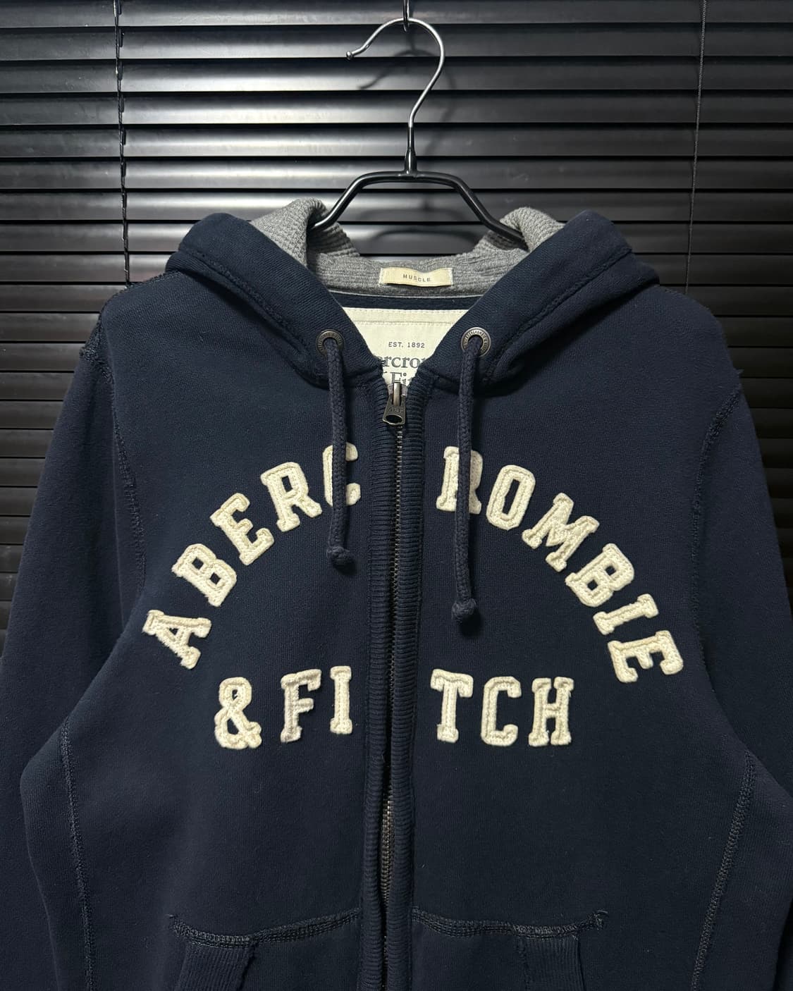 아베크롬비 피치 L 100 정품 후드 집업 남색 네이비 양홍원 울프죠 상품이미지3