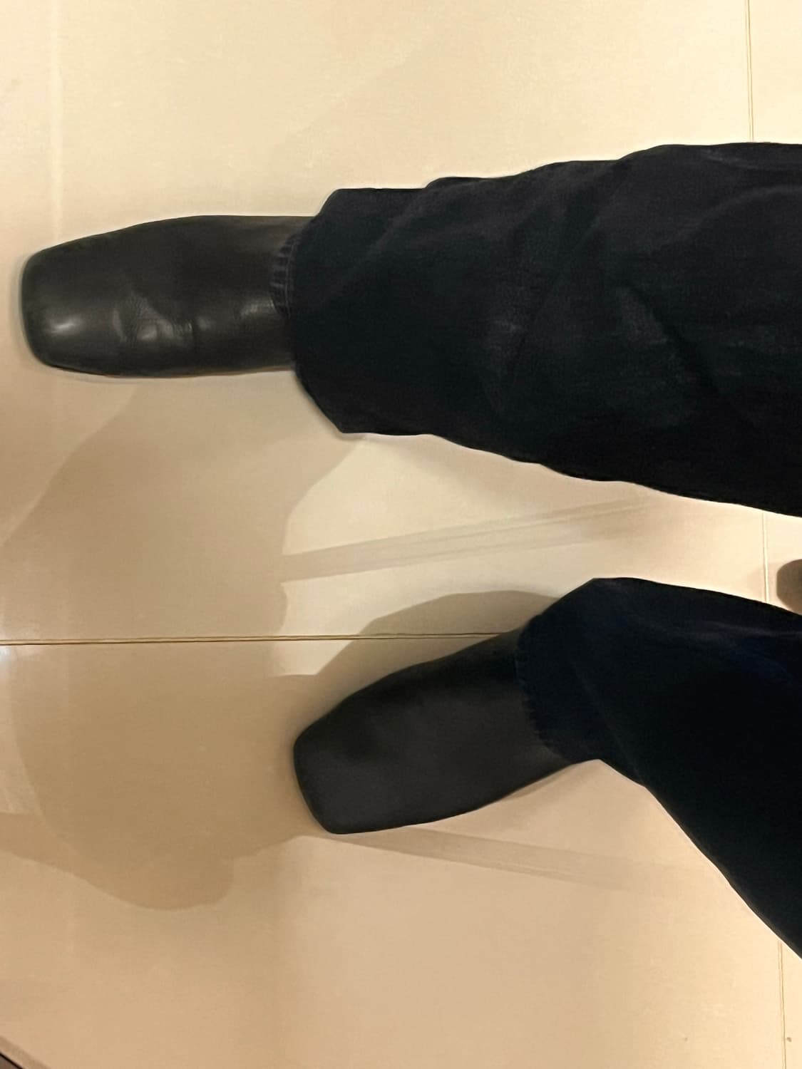 280) 가죽 스퀘어 플랫 슈즈 상품이미지2