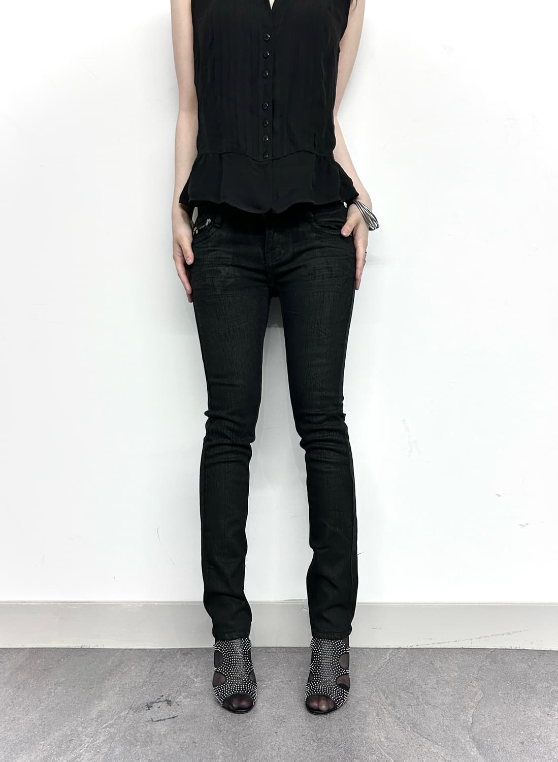 Miss Sixty 크리스탈 포켓 코팅 데님 팬츠 상품이미지2