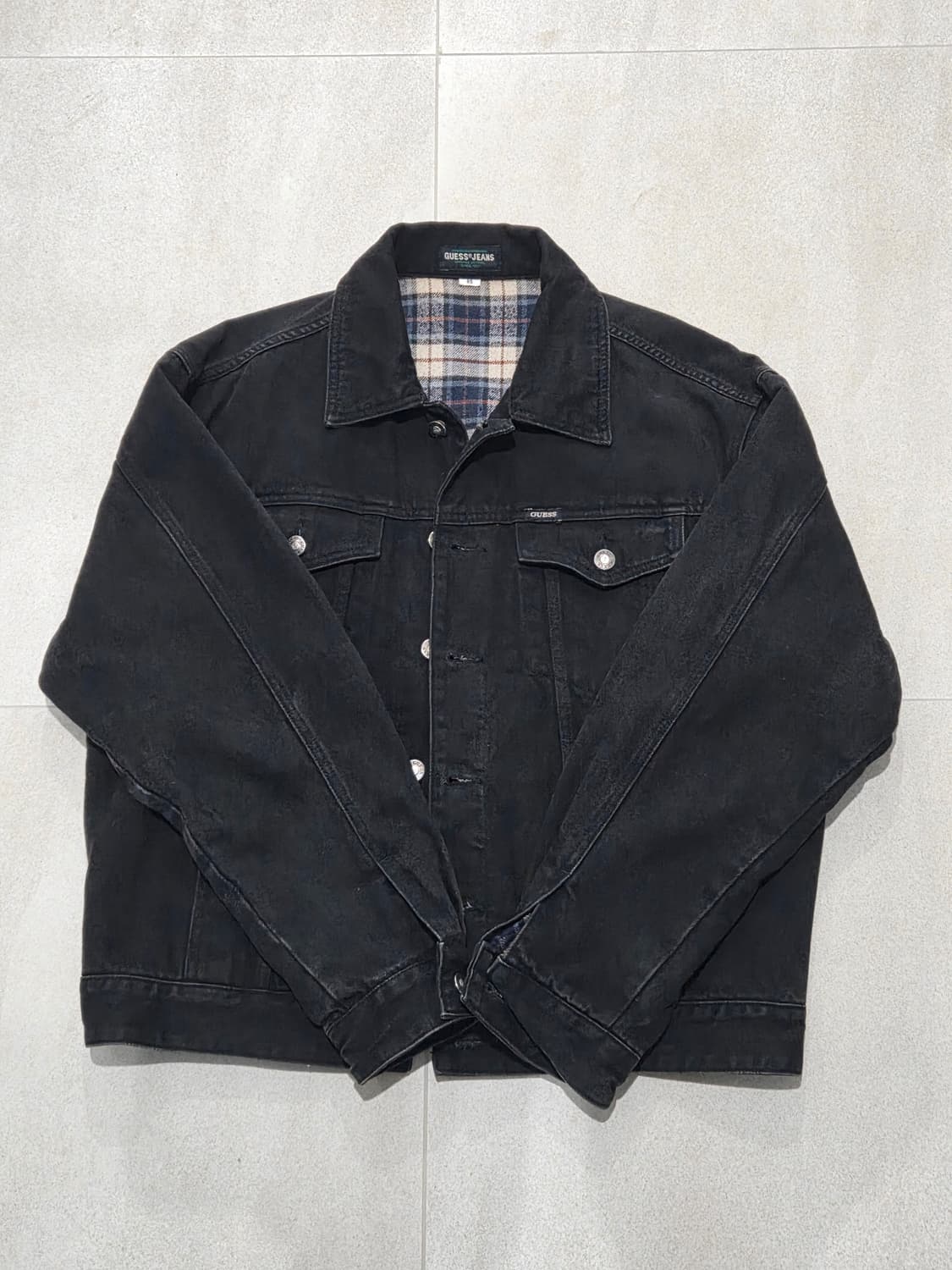 Guess 90s 게스 흑청 데님자켓 상품이미지1