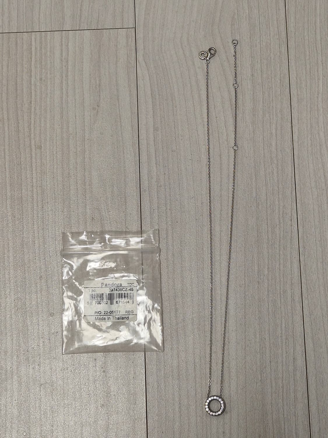 판도라 로고 서클 파베 목걸이 실버 상품이미지2