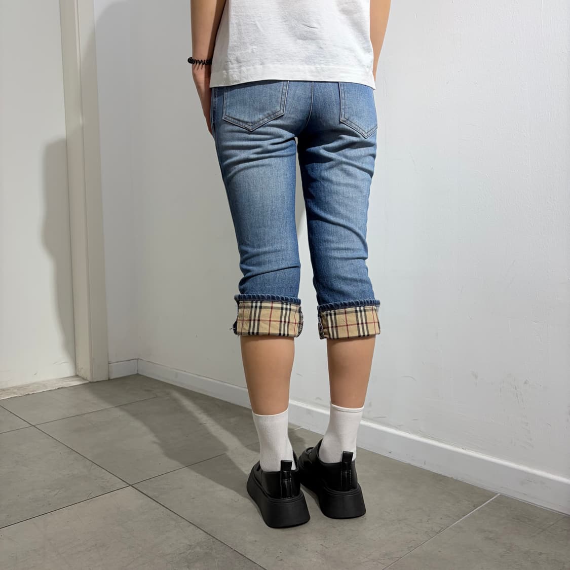 버버리 노바체크 데님 카프리 팬츠 상품이미지3