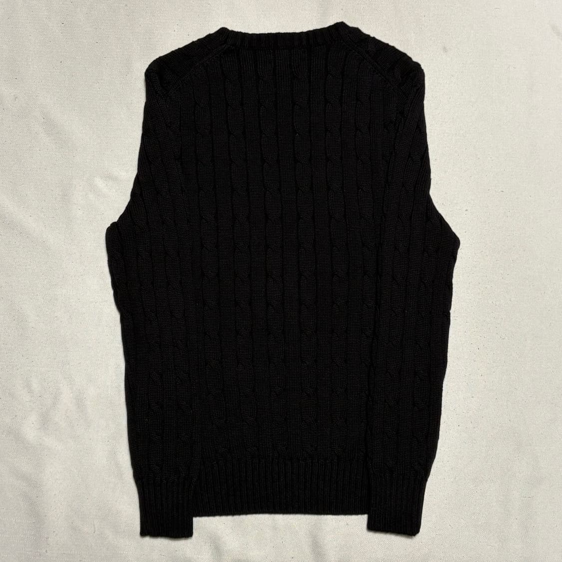 M 폴로랄프로렌 여성용 퍼플포니 블랙 케이블 니트 상품이미지3