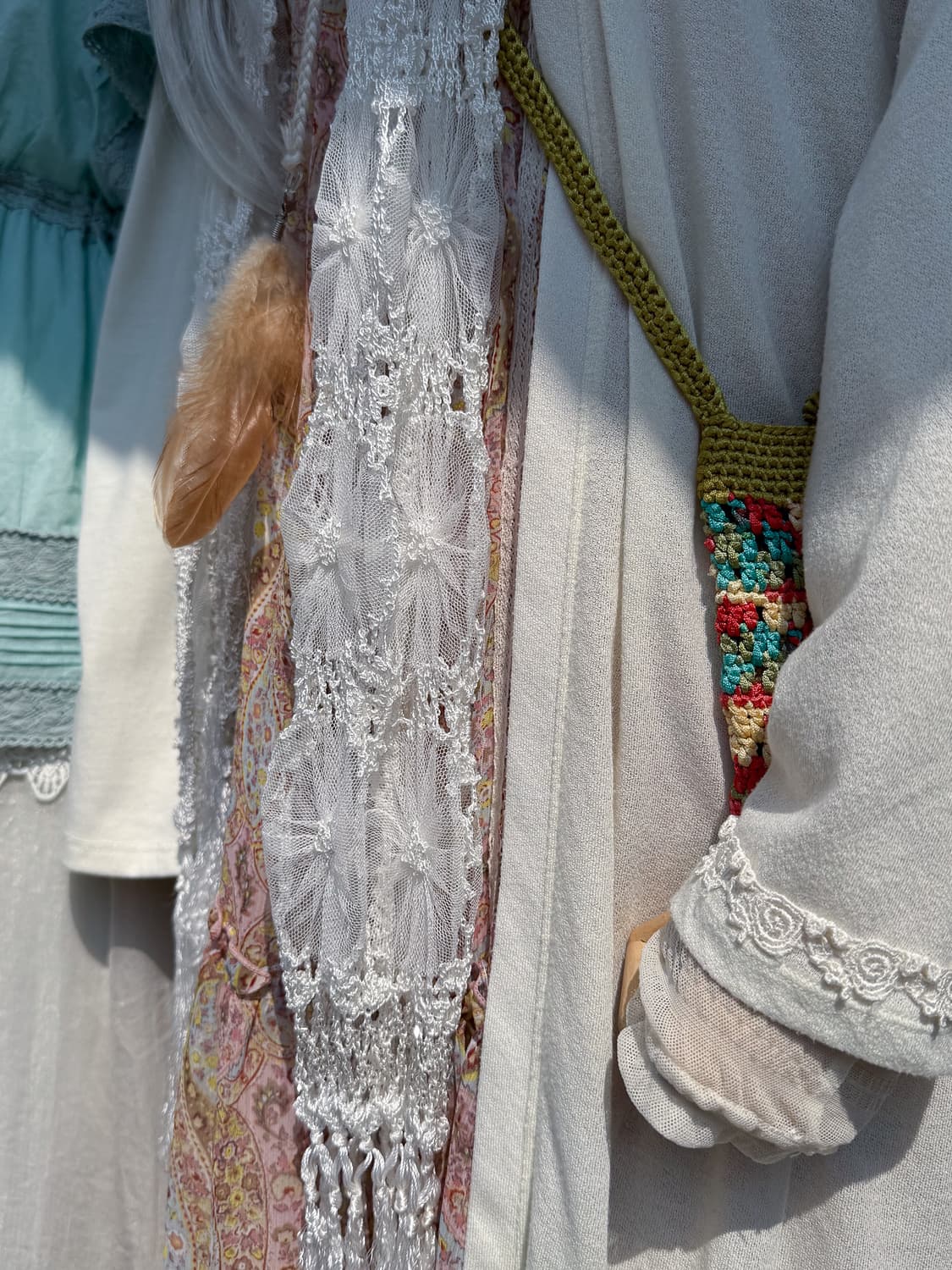 Fringed Floral Shirring Muffler 0272 상품이미지3