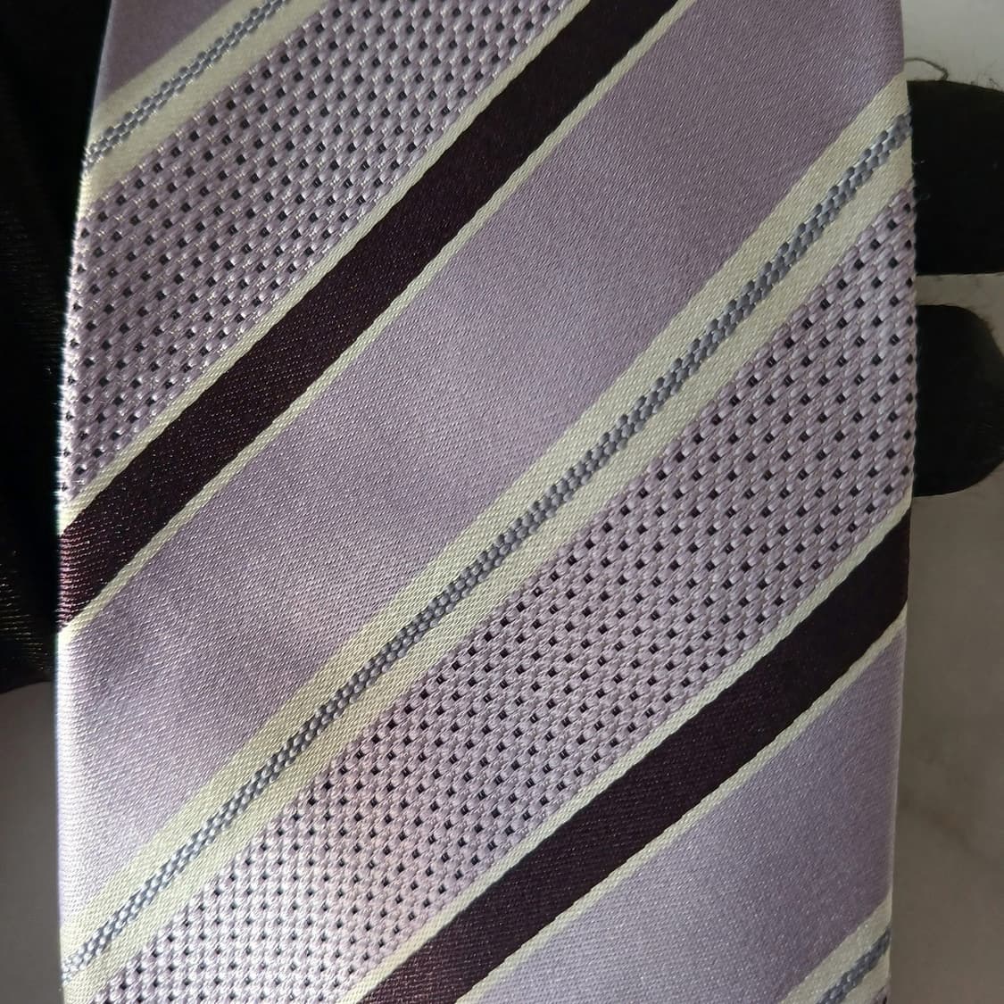 제냐 실크 바이올렛 스트라이프 넥타이 8.7cm A+등급 A19180
 상품이미지7