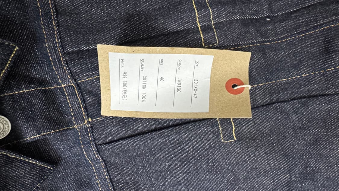 드님 231xx-47 타입1 데님자켓 리지드 40사이즈 새상품 상품이미지5