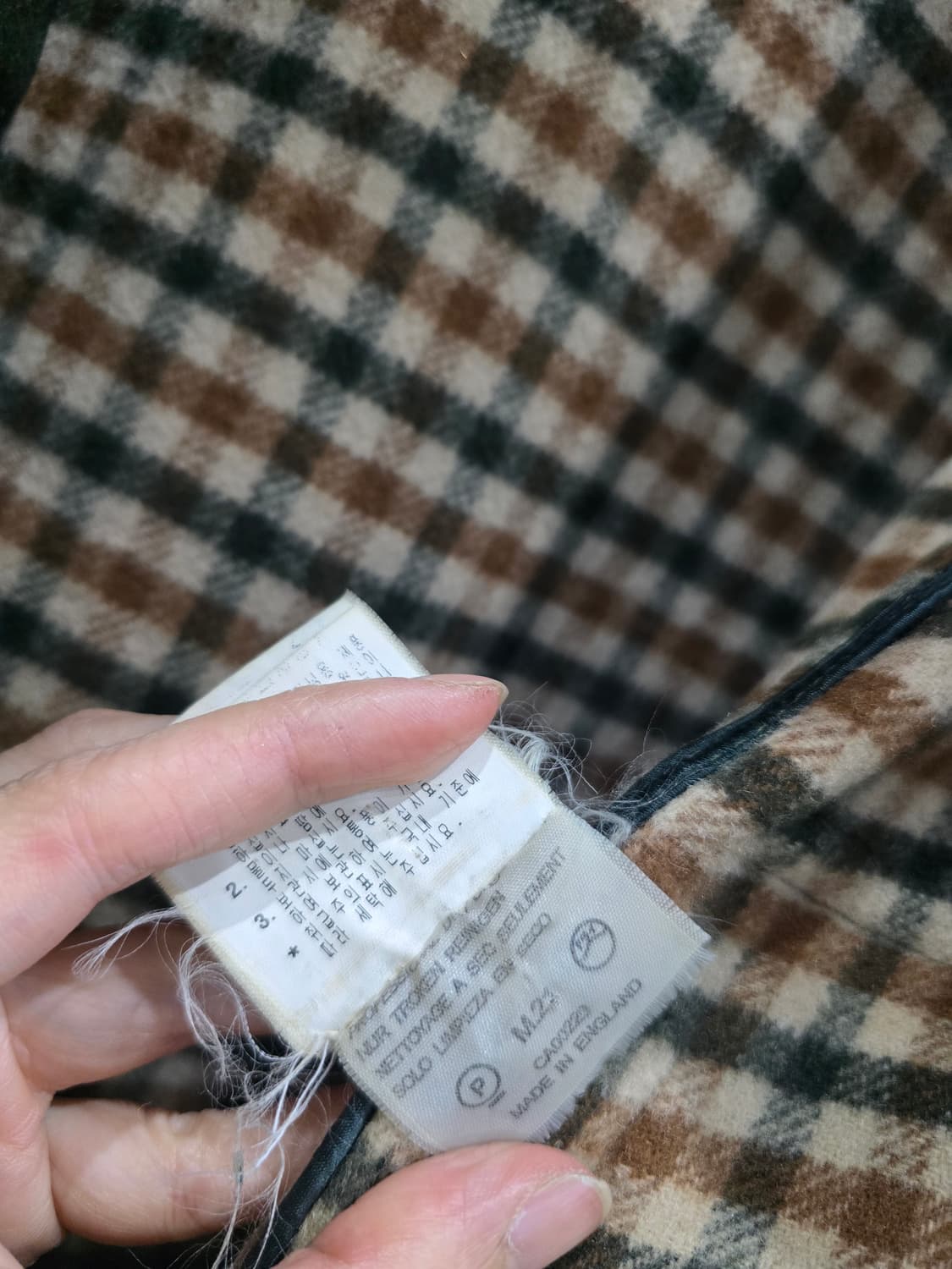 Aquascutum 후드 떡볶이 코트 다크 그린 상품이미지4