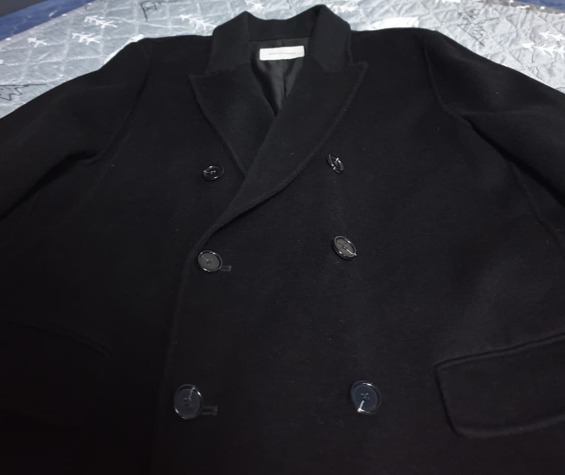 젠틀x커버 핸드메이드 피크트라펠 울 더블버튼 롱코트 (L) 상품이미지2