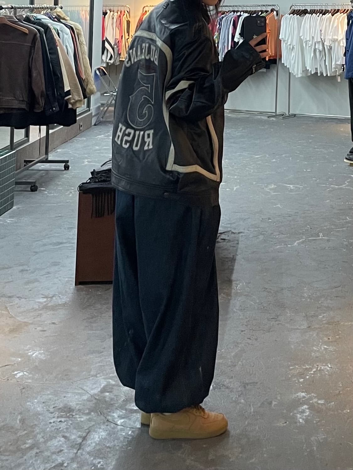 후부 빅로고 바이커 레더자켓 H1095 상품이미지2