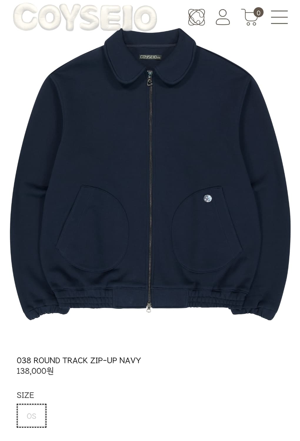 구해요)코이세이오 038 라운드 트랙 집업 네이비 상품이미지1