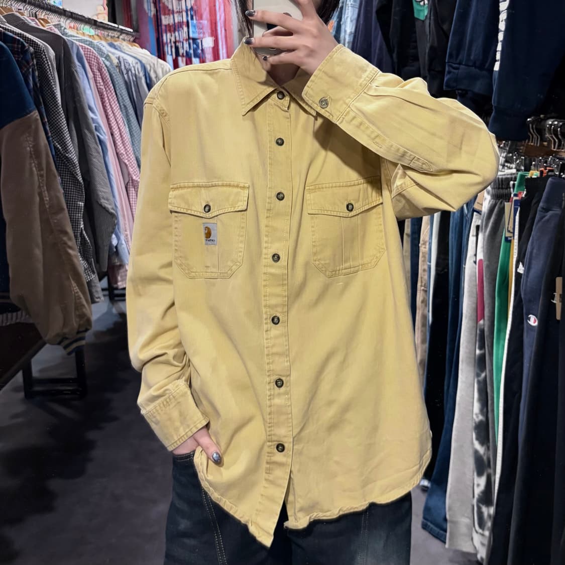 [IM] Carhartt 칼하트 투포켓 워크 셔츠 옐로우 상품이미지2