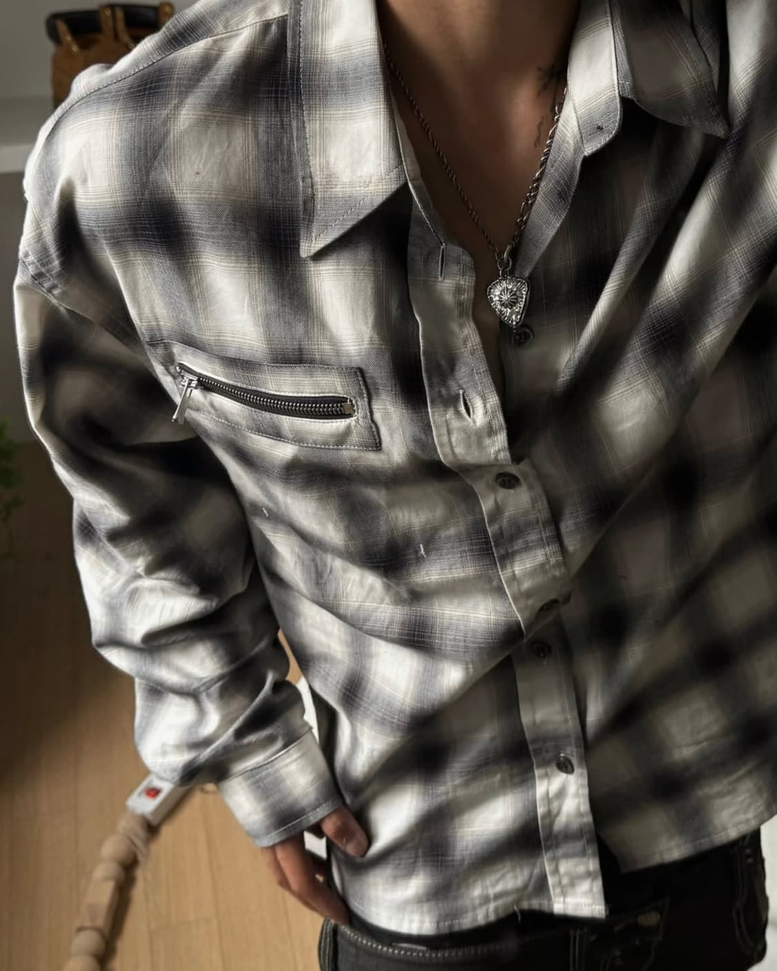 포그서비스 밀리터리 재팬 코튼 체크 ma-1 셔츠 2 상품이미지2