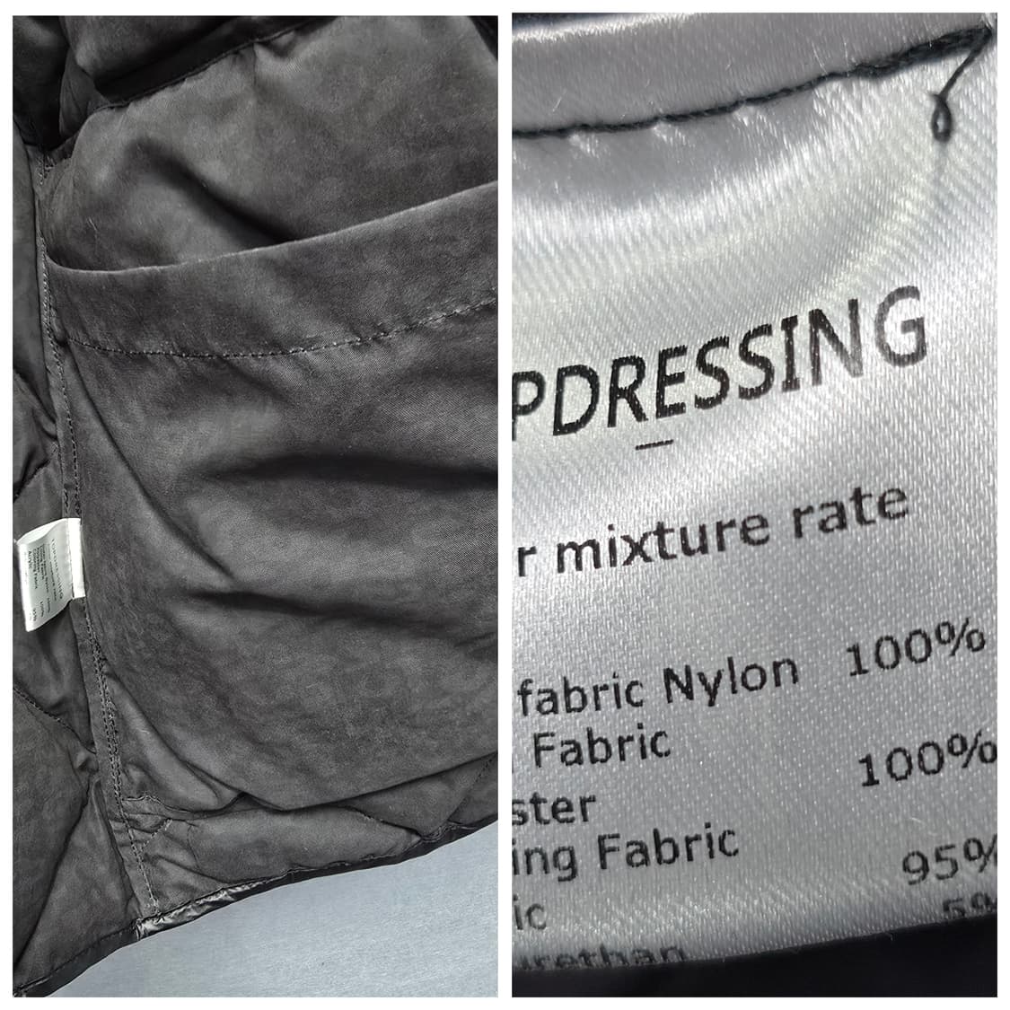 탑드레싱 브이넥 퀄팅 누빔 다운 패딩 상품이미지9