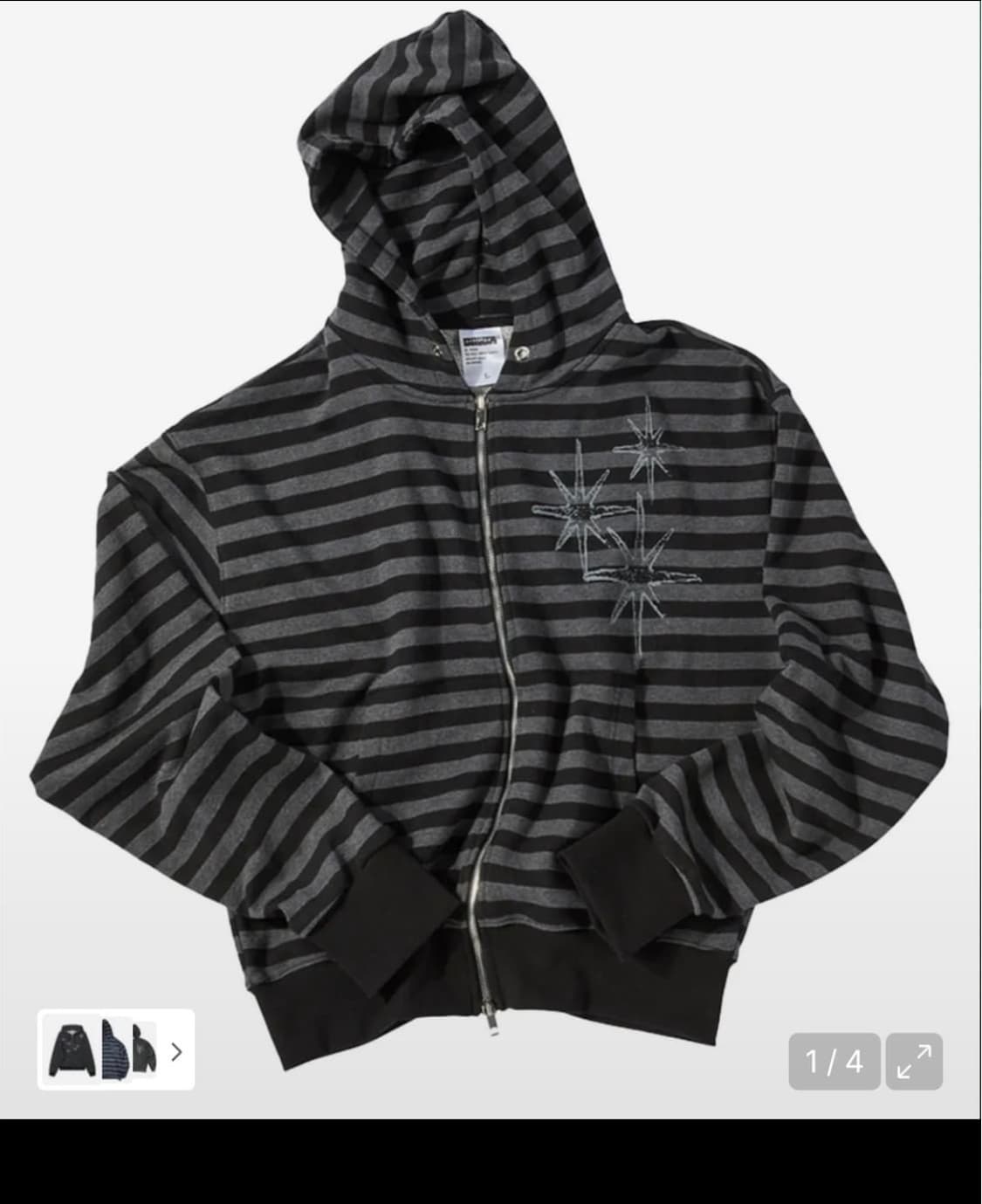 [언타이틀서울] 언타이틀 스테리나잇 스트라이프 후드집업 상품이미지1