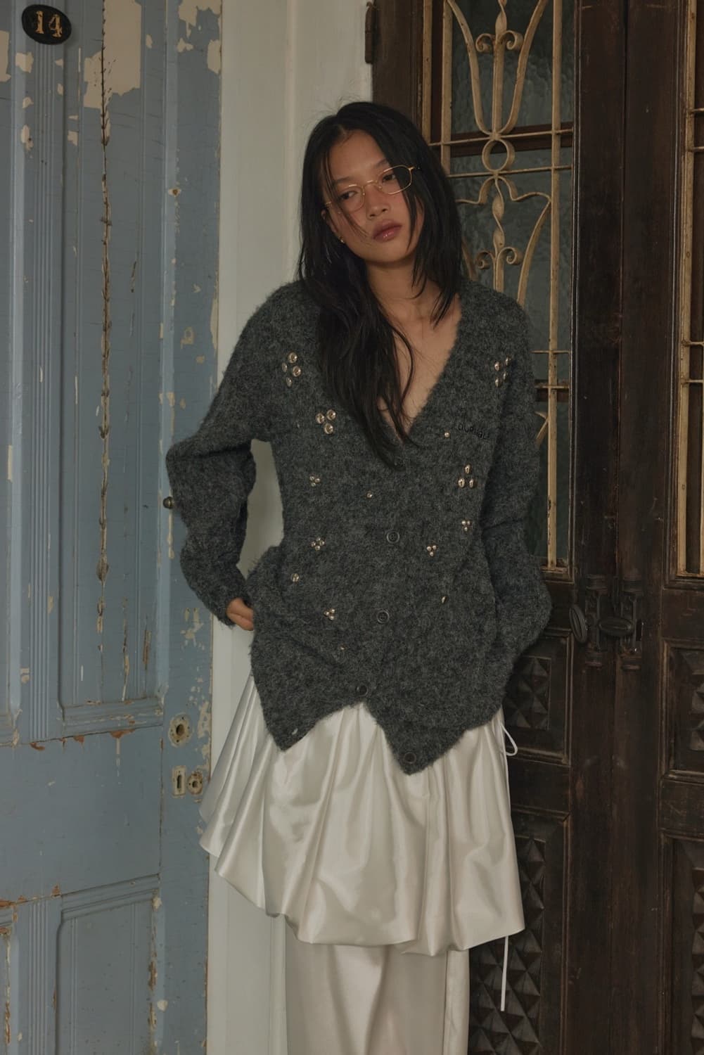 아우어솔티 디스코 스파클 가디건 그레이 상품이미지1