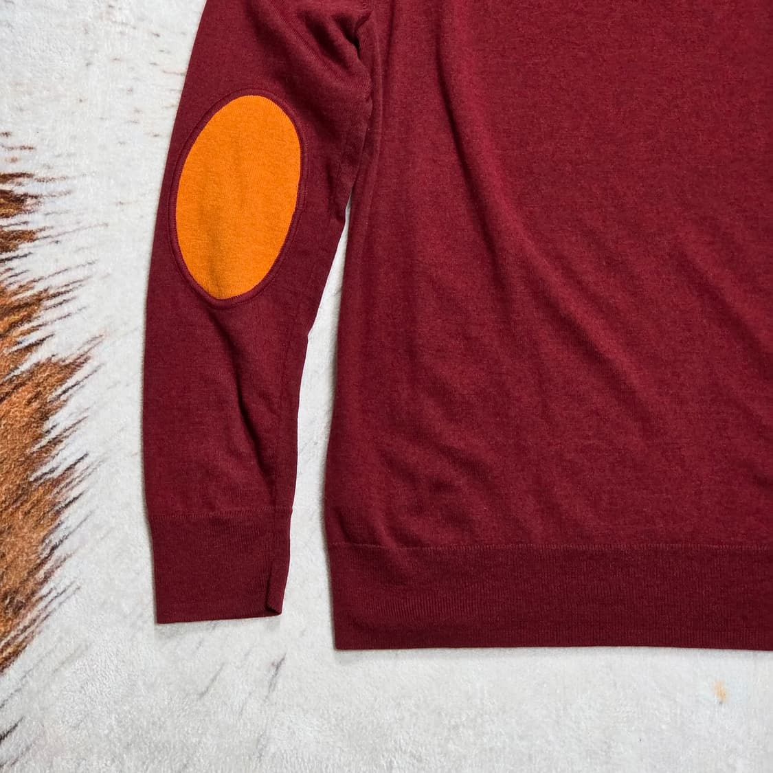 타미힐피거 버건디 레드 반집업 니트 상품이미지6