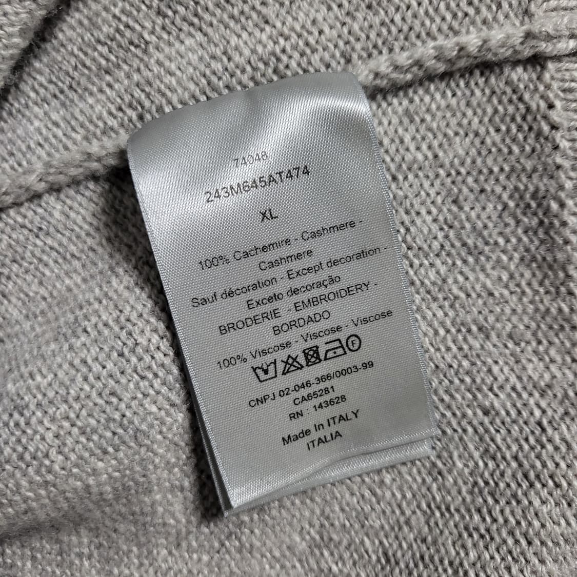 [새상품급] XL/ 디올 꾸뛰르 자수 로고 캐시미어 니트 상품이미지5