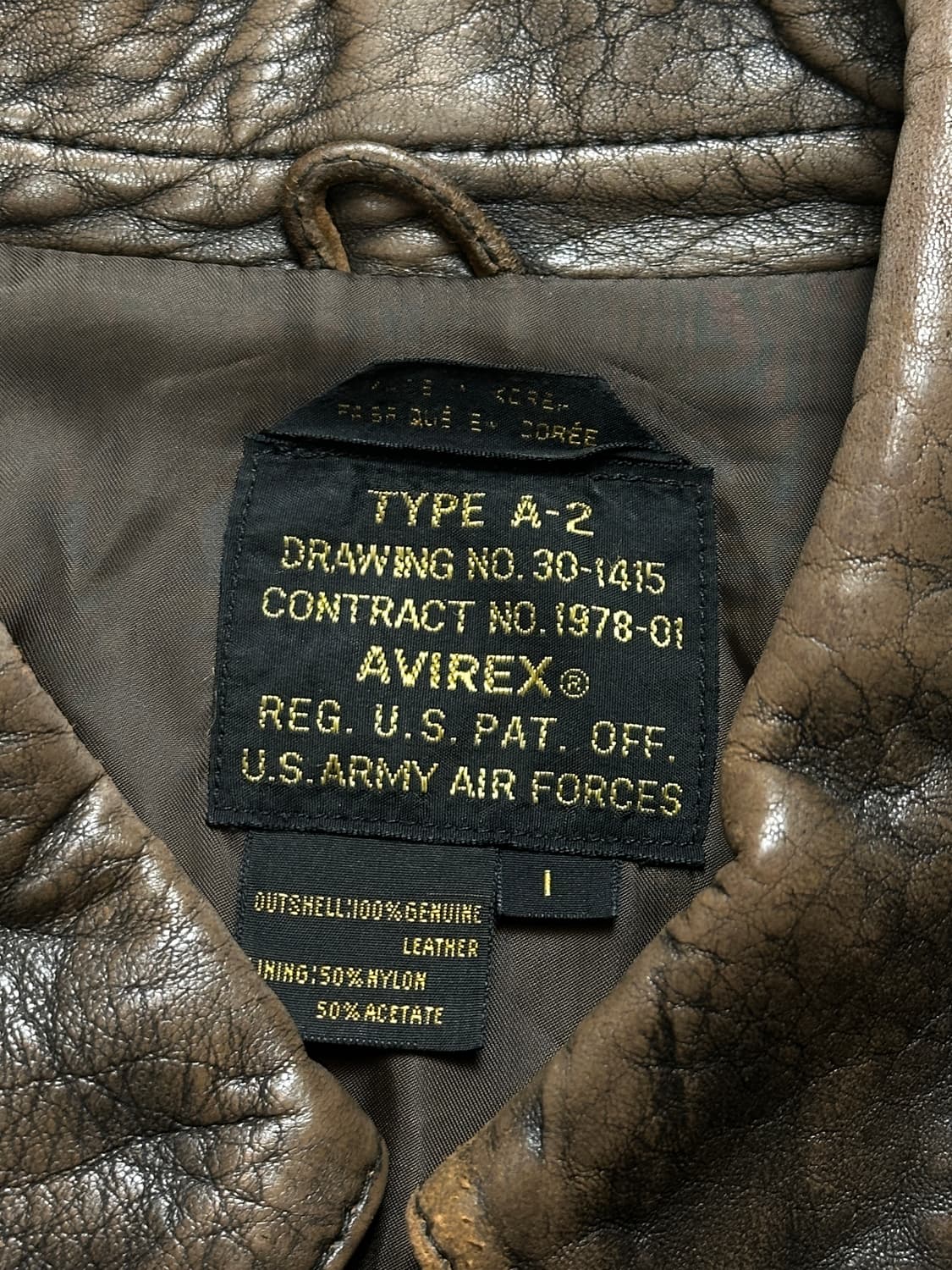 80's OG 아비렉스 레더 A-2 자켓 빈티지 레더 봄버 자켓 상품이미지9