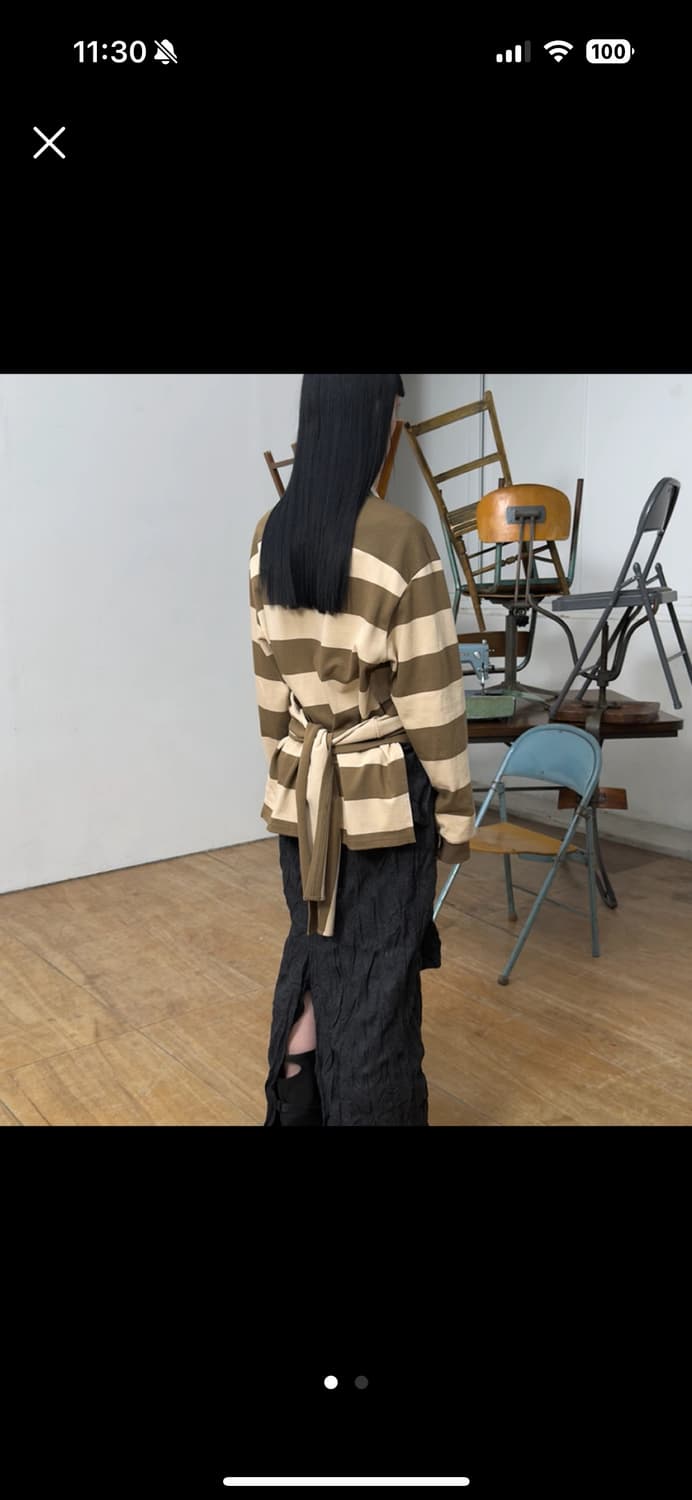 open Yy STRIPE TRIM RUGBY SHIRT [BEIGE] 상품이미지1