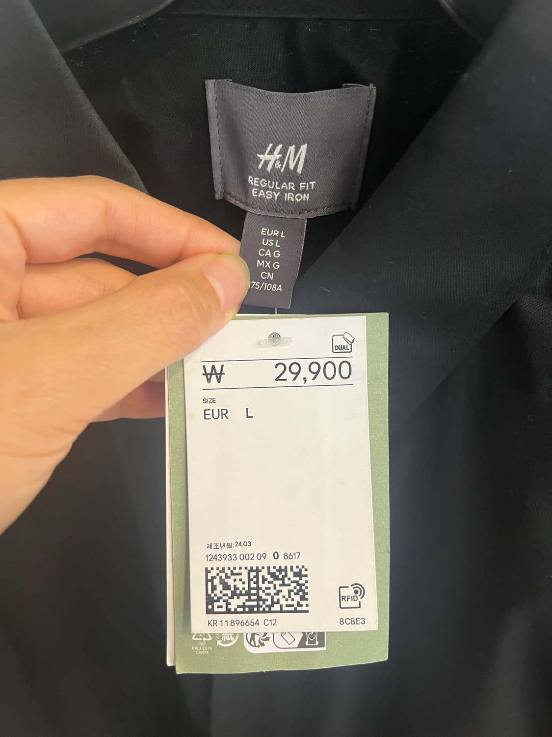  H&M 블랙 셔츠  상품이미지5
