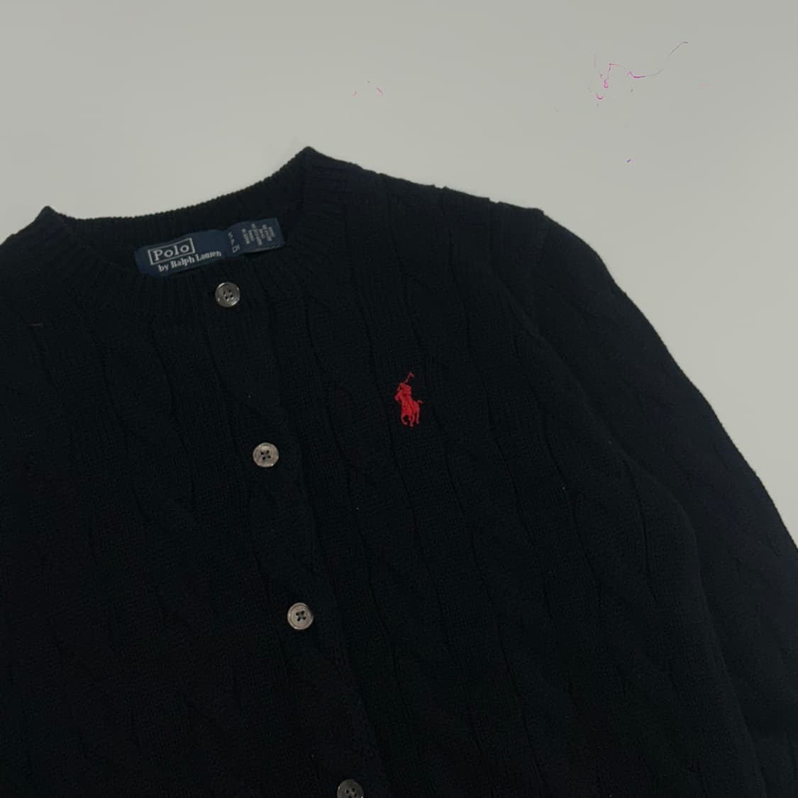 Polo 폴로 레드포니 다크네이비 케이블 니트 가디건 상품이미지4