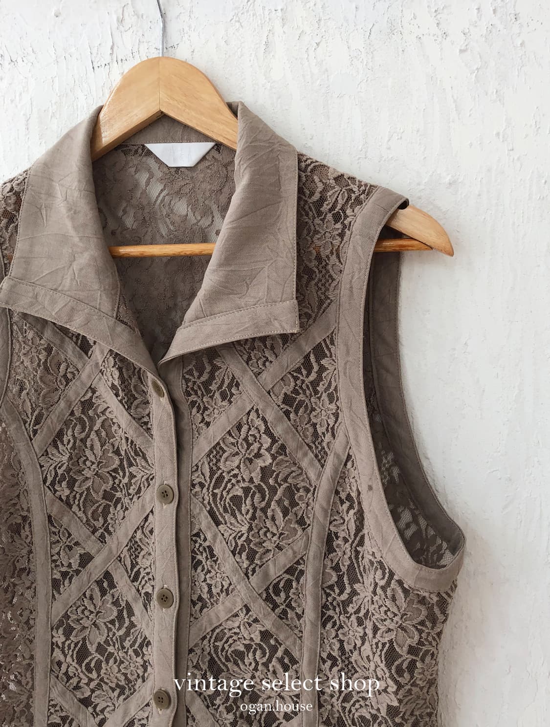 vintage lace panel sleeveless blouse 상품이미지2