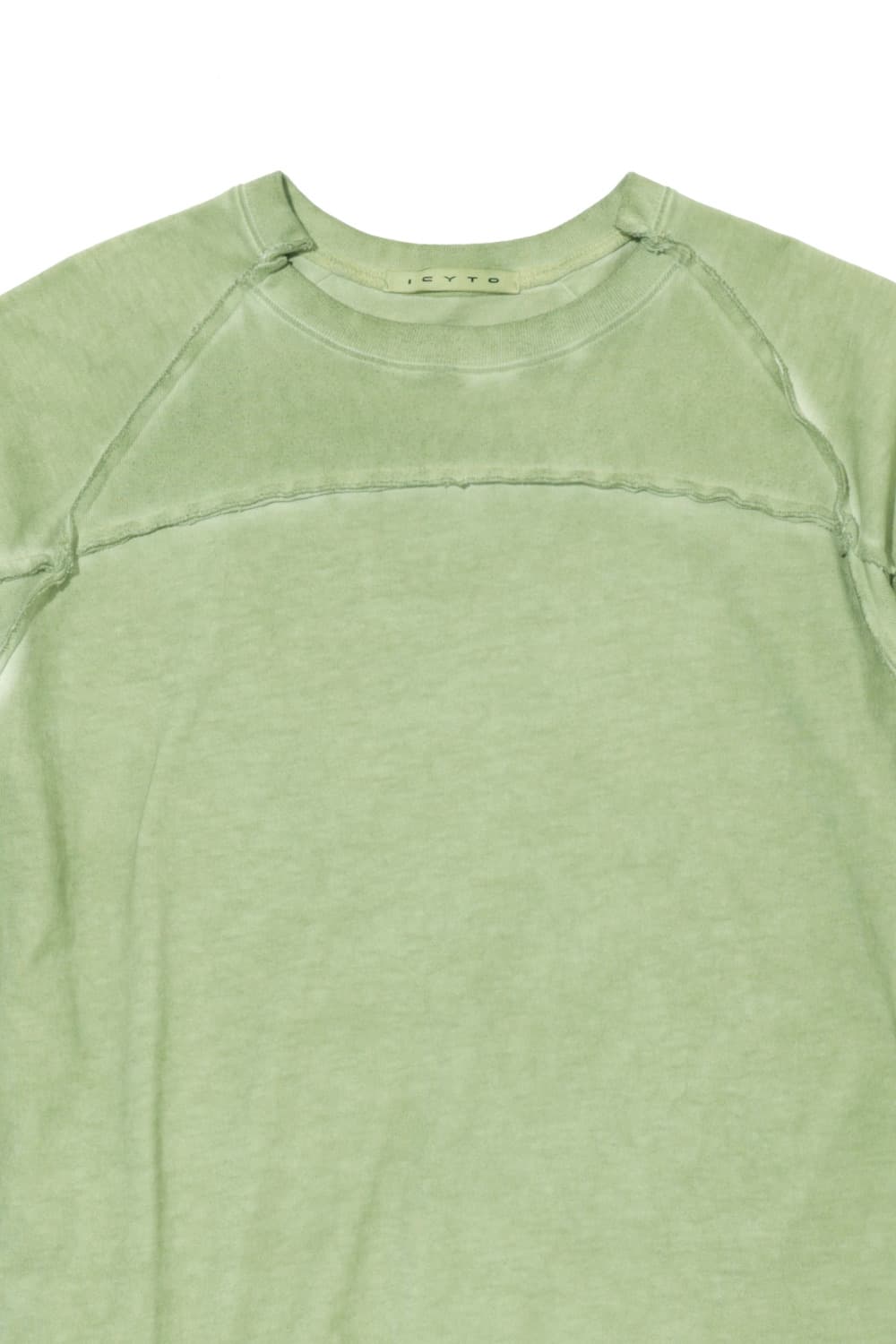 Icyto raw edged cut t-shirt light green 상품이미지5