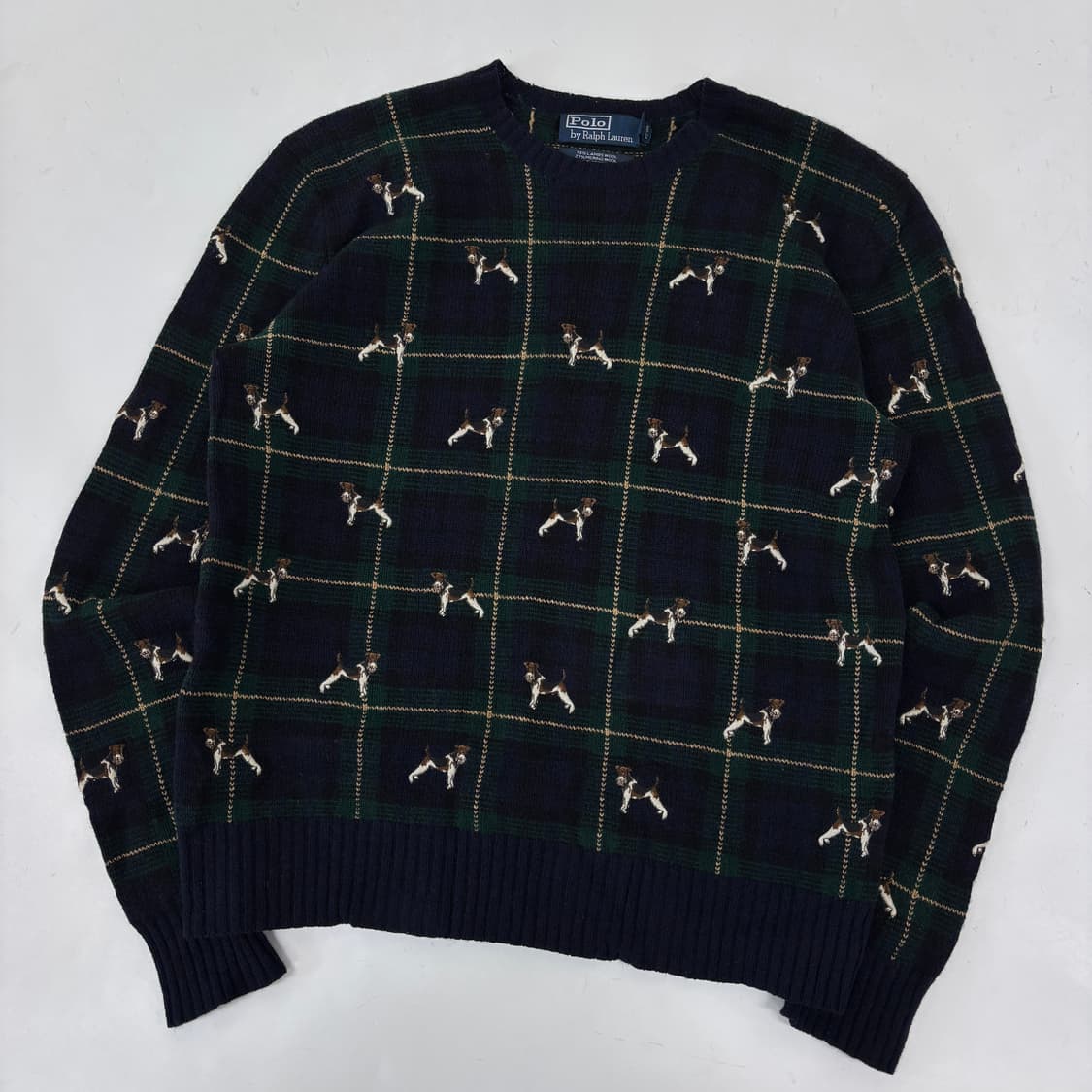 90s 폴로 헌팅독 플레이드 니트  상품이미지3