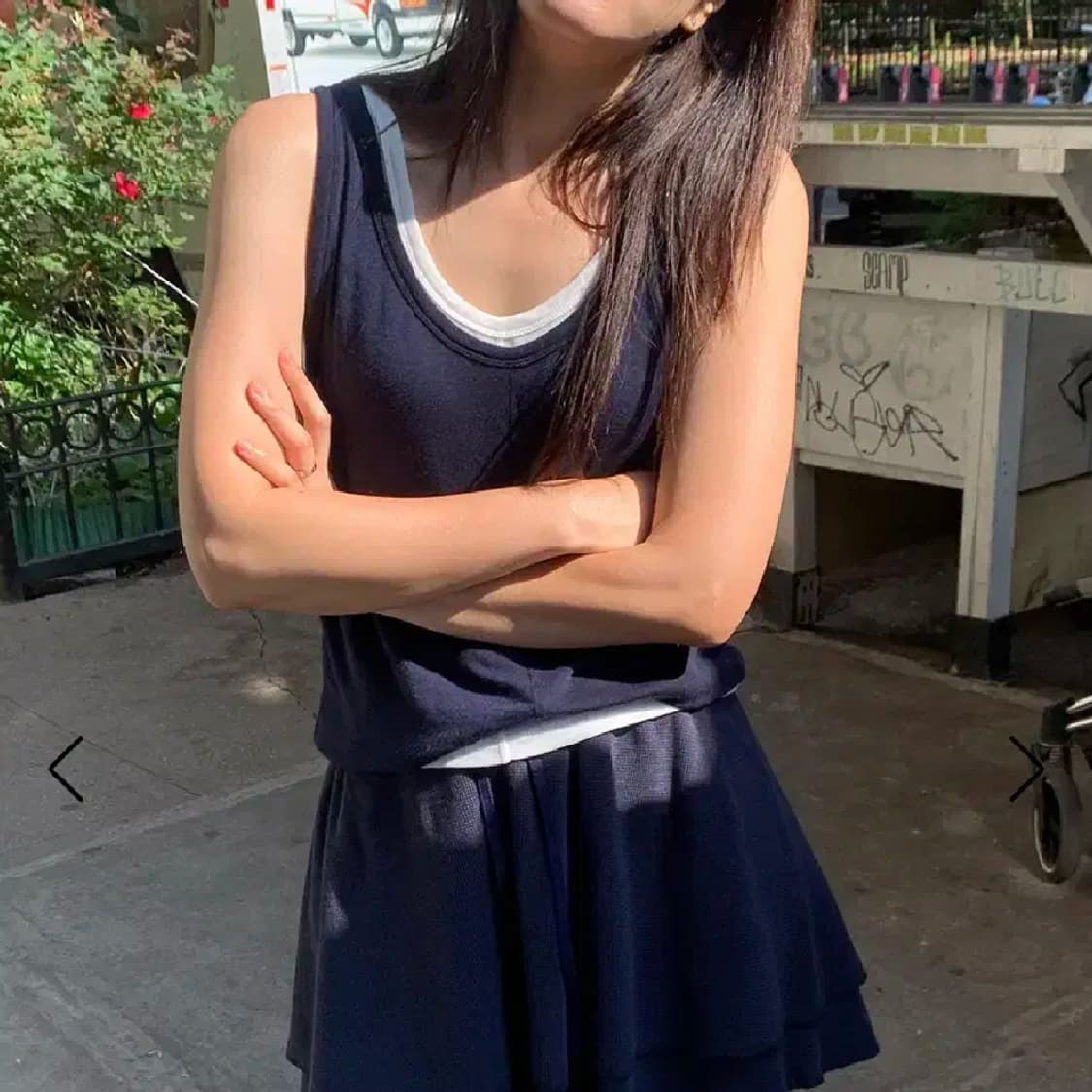 헤이그(haag) 매치스 슬리브리스 티셔츠 프리사이즈 새상품 상품이미지2