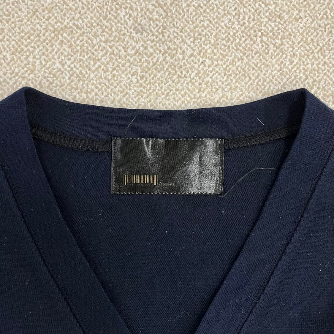 실측확인 빈티지 하트로고 네이비 가디건 0126M 상품이미지2