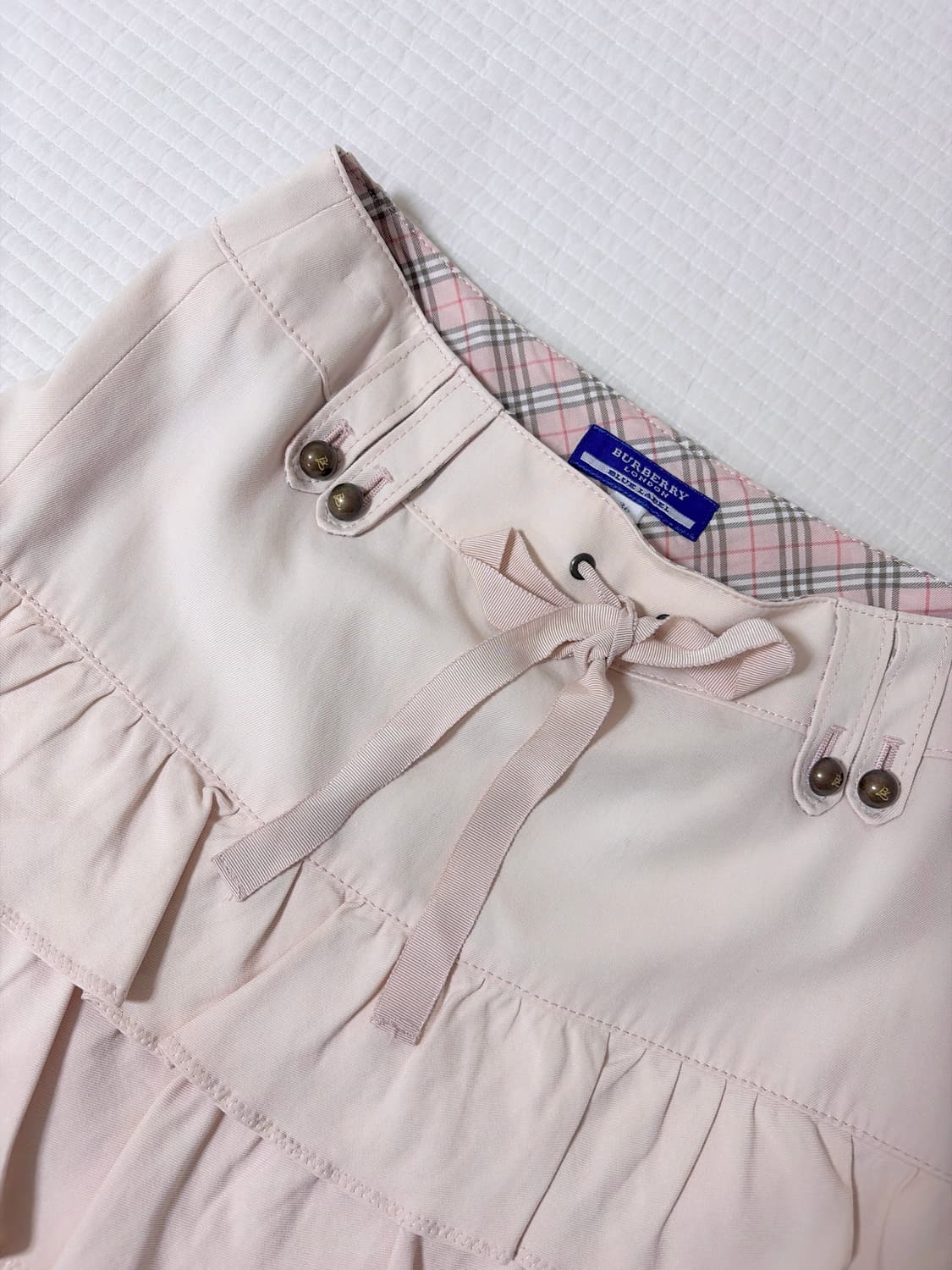 히메갸루 라떼갸루 버버리 블루라벨 핑크 리본 프릴 스커트 리즈리사 상품이미지1