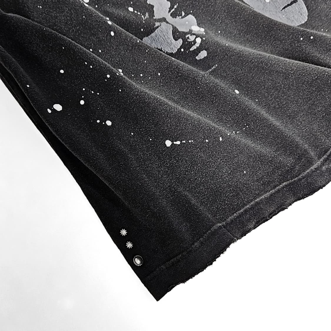 Metallica 투어 하드워싱 페인팅 크롭 티셔츠(dark gray)  상품이미지5