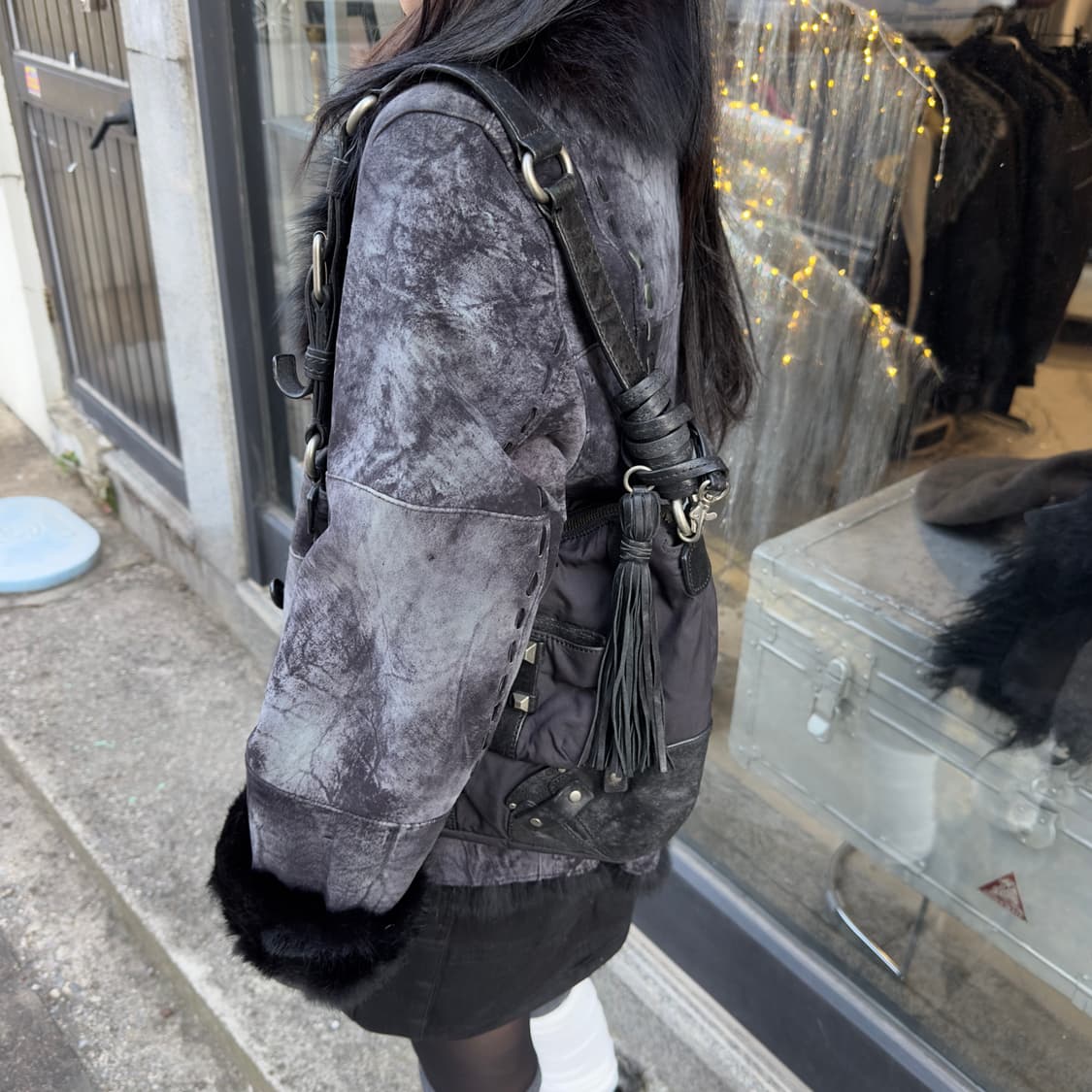 00s 빈티지 쥬시 꾸뛰르 가죽 & 나일론 유틸리티 가방 상품이미지7