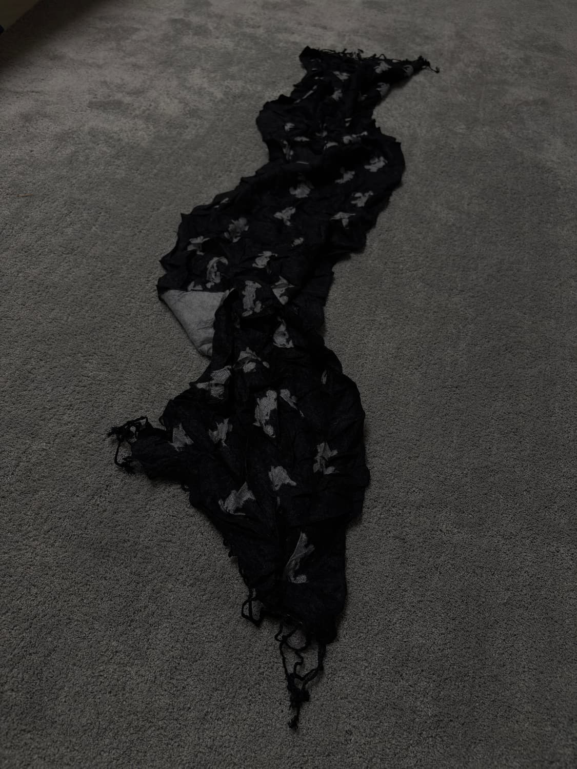 Vintage v-kei punk mood black&grey scarf 상품이미지1